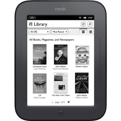 Barnes & Noble NOOK Simple Touch with GlowLight, Wi-Fi, 2GB, Includes Power Adapter
