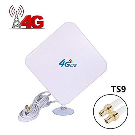 4G LTE Antenna TS9 Connector 35dbi High Gain Long Range Network with Suction Cup for 4G LTE Modem/Router/Hotspot with TS9 Connectors Mobile Broadband Outdoor Signal Booster(TS9)