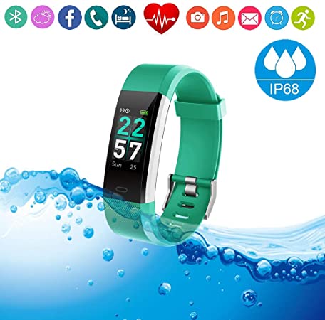 Fitness Tracker HR Smart Watch Heart Rate Sleep Monitor/IP68 Waterproof Sport Running Walking Pedometer/Activity Calories Step Counter Gift for Women Men Android phones Compatible with IPhone Samsung