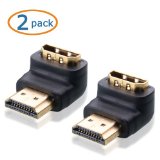 Cable Matters 2 Pack 90 Degree HDMI Male to Female Adapter