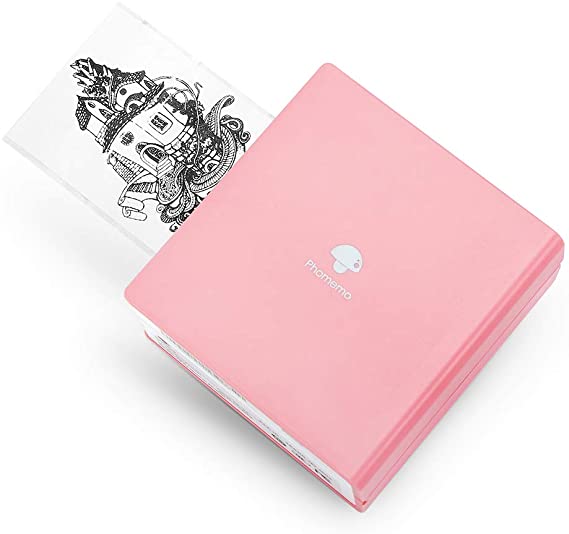 Phomemo Thermal Mini Printer- Inkless Portable Bluetooth Pocket Printer for Photo Printing, Plan Journal, Home Organization, Art Creation, Gift, Pink