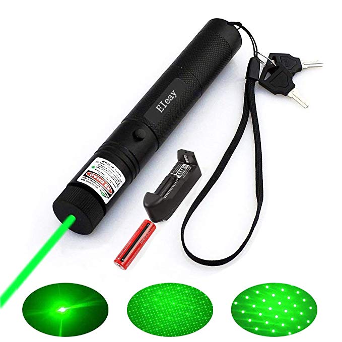 Eleay 2000m Tactical Green Hunting Rifle Scope Sight Laser Pen, Demo Remote Pen Pointer Projector Travel Outdoor Flashlight, LED Interactive Baton Funny Laser Toy