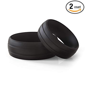 Vin Zen Rubber Wedding Ring - Silicone Wedding Band for Men - Flexible Silicon Rings - 8.7 mm Wide |Thin Rubber Rings for Active Life