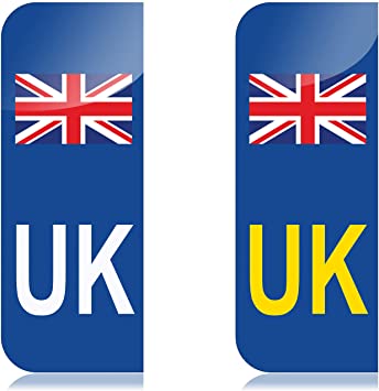 UK Number Plate Stickers for Europe and UK Car Stickers, Gloss Laminated, Perfect Size