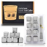 Aerb 8 Stainless Steel Chilling Ice Cubes for Whiskey Wine