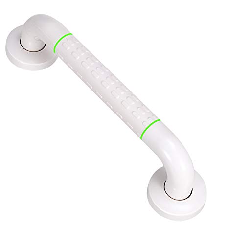 ROSENICE Grab Bar - 12-inch Shower Handle Bathroom Balance Bar - Safety Luminous Circles- Handicap, Elderly, Injury, Non-slip, Senior Assist Bath Handle