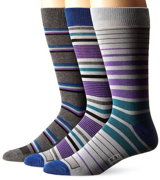 Ike Behar Mens 3 Pack Colorful Patterned Dress Socks