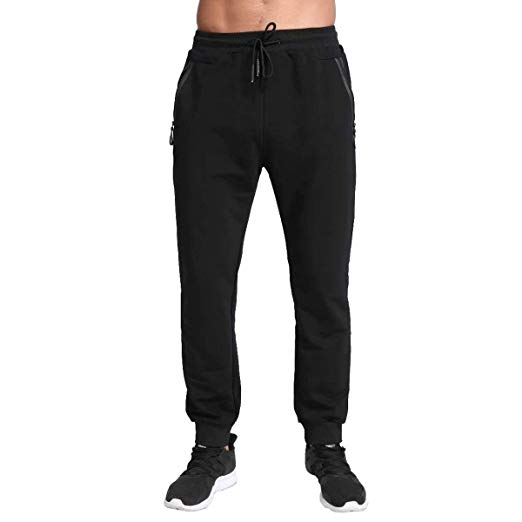 Tansozer Men's Lightweight Joggers Casual Slim Sweatpants Track Pants with Zipper Pockets