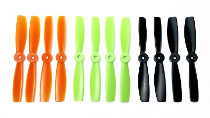 6 Sets DAL 5045 5 x 45 Bull Nose Propeller Made From Special Poly Carbonate Glass Injection Material Colors Orange Black Green 12 PCS 6 CW and 6CCW