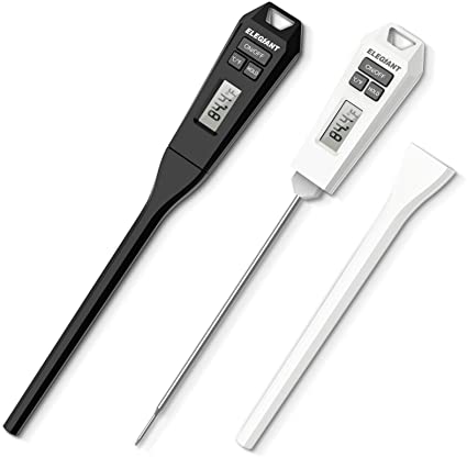 ELEGIANT Digital Meat Thermometer 2 pack, Instant Read Thermometer Cooking Thermometer, Candy Thermometer with Super Long Probe for Kitchen BBQ Grill Smoker Meat Oil Milk Temperature