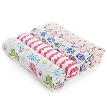 Aden by aden   anais swaddleplus 4 pack (Wise Owl)