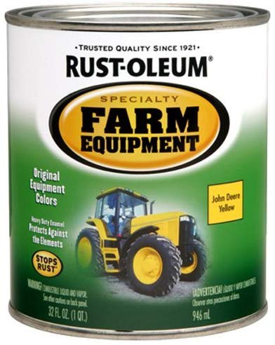 Rust-Oleum 7443502 Specialty Farm Equipment Brush On Paint, Quart, John Deere Yellow