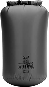 Wise Owl Outfitters Dry Bag - Ultra Lightweight Airtight Waterproof Bags - Fully Submersible Ripstop Roll Top Drybag Sacks Great for Kayak Boat Water Sports Camping - 5L 10L and 20L Sizes