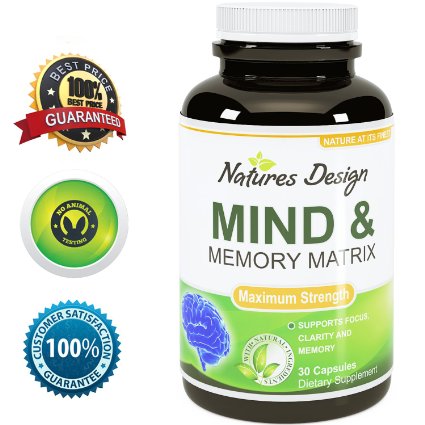 Amazing Nootropics Booster - Focus Brain Memory Support - Supplement for Adults Women and Men - Cognitive Enhancement  Focus - USA Made By Natures Design