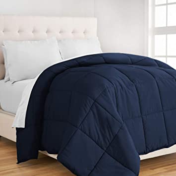 Ivy Union Comforter - Easy Care Super Soft Microfiber - Twin/Twin XL Size Bedding - Hypoallergenic (Twin/Twin XL, Dark Blue)
