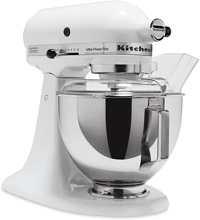 KitchenAid KSM100PSWH Ultra Power Plus Stand Mixer, White