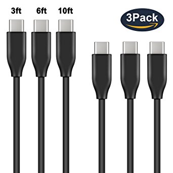 USB-C to USB-C Cable, Coskip Type-C Cable Fast Charger Cord (3-Pack 3ft x 6ft x 10ft ) for S8,S8 Plus, MacBook Pro, Nintendo Switch, Nexus 6P 5X and More