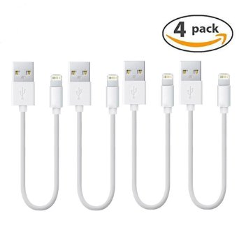 Lightning Cable, INNLIFE 4-PACK 1ft Short Lightning to USB Cable for iPhone 6/6 Plus/6s/6s plus, iPhone 5 5c 5s, iPad Mini, iPad Air, iPod Touch, iPod (White)