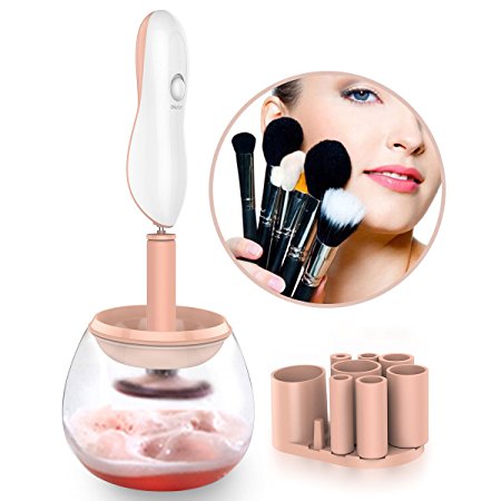 Makeup Brush Cleaner, Dryer Machine, Instantly Wash and Dry, Suit for All size Makeup Brushes, 360 Degree Rotation Auto Electric Makeup Brushes Cleaner (Pink)