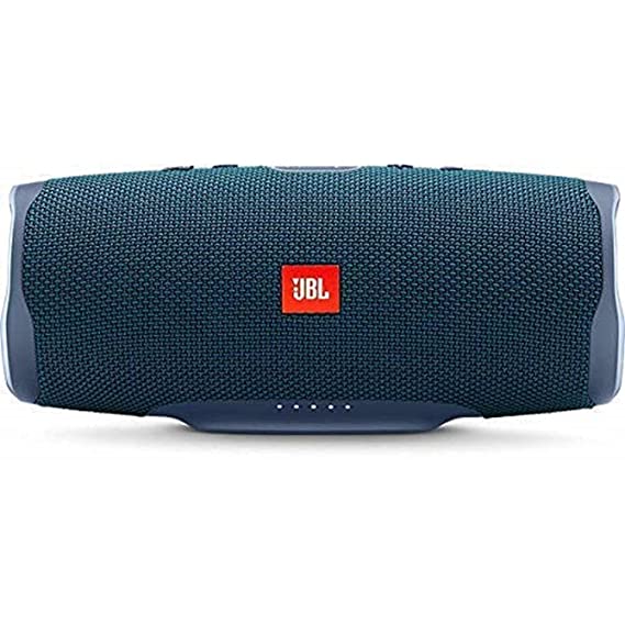 JBL Charge 4, Wireless Portable Bluetooth Speaker, JBL Signature Sound with Powerful Bass Radiator, 7500mAh Built-in Powerbank, JBL Connect , IPX7 Waterproof, AUX & Type C (Without Mic, Blue)