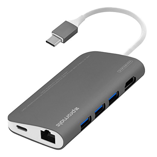 Promate Core Hub-C Usb Type C Hub Multi-Ports Adapter With Full Power Delivery 85 Watts 3 X Usb 3.1 Ports, 1 Hdmi 4K Port And 1 Usb-C Input Charging Port