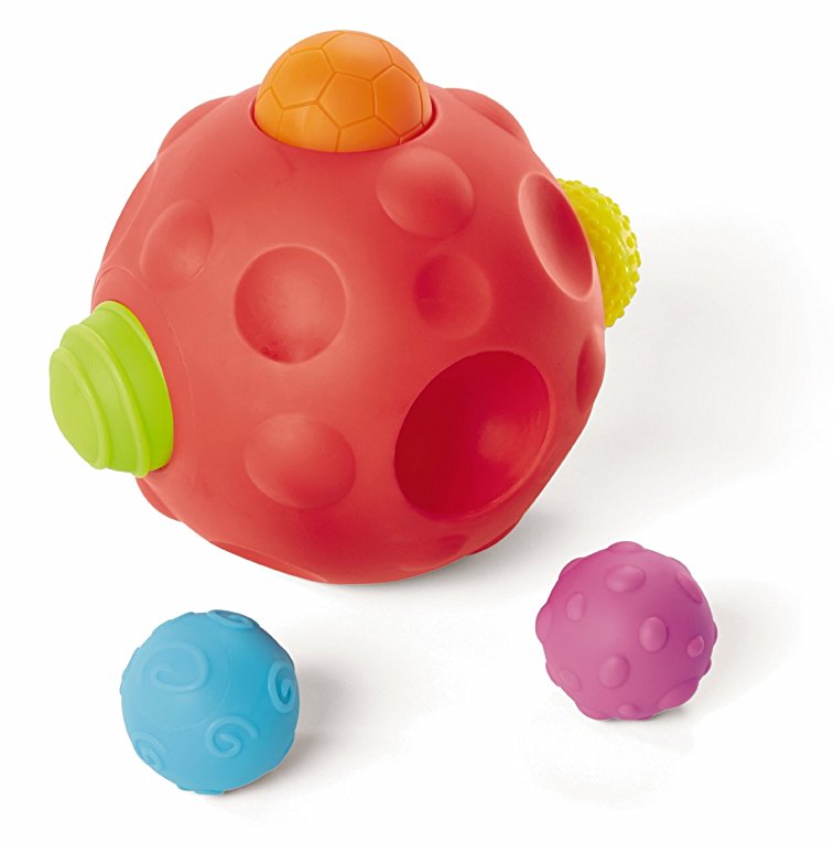 Earlyears Pop 'N Play Sensory Balls - 7 Multi-Textured Balls To Roll, Bounce & Explore - Large Ball Stores 6 Smaller Balls Toy