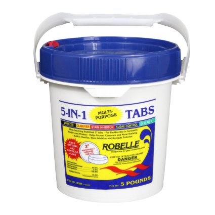 Robelle 1405M 5-in-1 Multi-Purpose 3quot Chlorine Tabs 5 lb