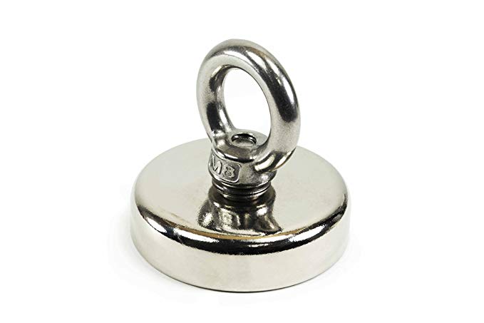 Magnetic hook by SUITECH -Neodymium Magnet with Countersunk Hole and Eyebolt (60 mm)