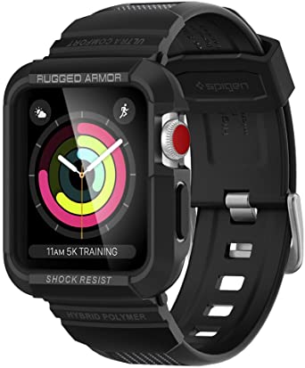 Spigen Rugged Armor Pro Designed for Apple Watch Case 38mm Series 3/2/1/Original (2015) - Black