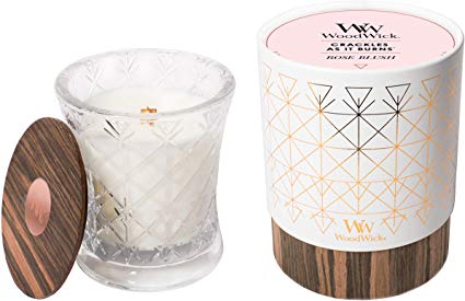 WoodWick Aura Rose Blush Scented Wood Wick 9.7 oz. Glass Jar Candle