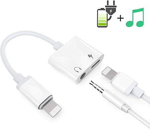 Headphone Adaptor for Phone Besmon Converter Adapter Charger Adapter Cable with 3.5mm Dongle Earphone Music & Charge Compatible for PhoneXR/XS/XS MAX/X/7/7P/8/8P/11/11pro