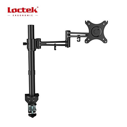 Loctek D2 Swivel Monitor Arm Desk Mount Computer Screen Stand Fits 10"-27 " LCD , Clamping 22 lbs.