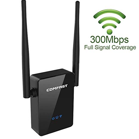 (New Version) COMFAST WiFi Range Extender - 300Mbps Wireless Router Range Extedder with 360 Degree Dual Antenna WiFi Repeater.