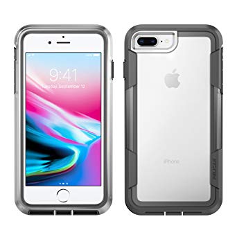 iPhone 8 Plus Case | Pelican Voyager Case - fits iPhone 6s/7/8 Plus (Clear/Grey)