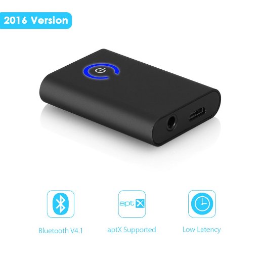 Bluetooth 4.1 Transmitter, Megulla® MG-BTT100 Wireless 3.5mm A2DP Audio Adapter (aptX Low Latency, Support Dual Stream, Play while Charging) for Car, Home Stereo, TV, PC, iPod, MP3 Player, CD Player