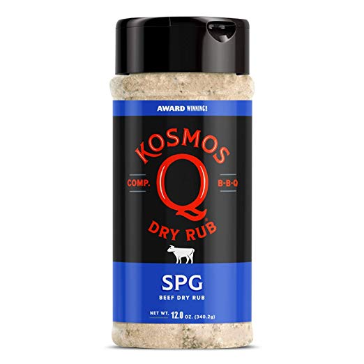 Kosmos Q SPG BBQ Dry Rub | Sweet & Savory Blend | Great on Brisket, Steak, Chicken, Ribs & Pork | Best Barbecue Rub | Meat Seasoning & Spice Dry Rub | 12 oz Shaker Bottle