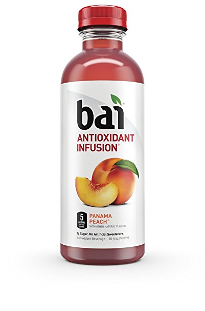Bai Panama Peach, Antioxidant Infused Beverage, 18 Ounce (Pack of 6)