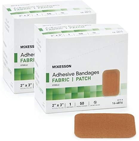 McKesson 16-4816 Medi-Pak Adhesive Strip, Performance Fabric, 2" x 3" (2 boxes of 50)