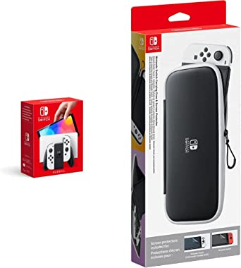 Nintendo Switch (OLED Model) - White   Carrying Case & Screen Protector (Nintendo Switch)