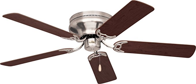 Emerson Ceiling Fans CF805SBS Snugger 52-Inch Low Profile Ceiling Fan (Hugger Ceiling Fan), Light Kit Adaptable, Brushed Steel Finish