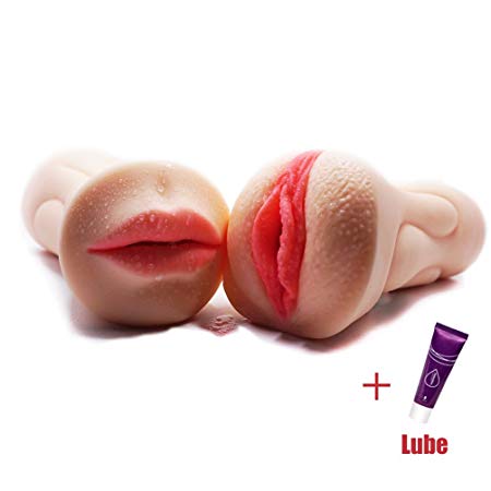 Male Masturbators Sex Toys 3D Realistic Vagina and Realistic Mouth Masturbator for Men from Soft Squeezable Silicone for Natural Suction