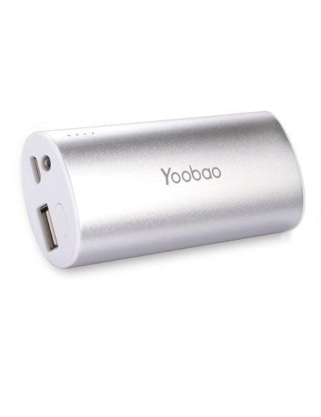 Yoobao® YB6012 5200mAh Ultra Slim Portable Charger External Battery Pack Power Bank with LED Flashlight for Android Device, Apple iPhone 6 plus,5 5s 5c,4,4s / Samsung Galaxy S5,S4,S3 Note 4, Note 3 / Blackberry Passport and More (Silver)