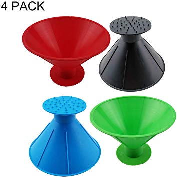 CTHAP 4 Pack Round Windshield Ice Scraper, Magic Snow Removal Tool Cone Shaped Frost Removal Funnel Shaped Round Windshield Ice Scraper Car Window Glass Cleaning Tool as Gift (4 Pack Multi)