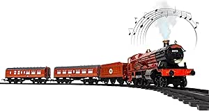 Lionel Battery-Operated Hogwarts Express Toy Train Set with Bluetooth, Locomotive, Train Cars, & Track with Authentic Train Sounds, Lights, & Water Vapor Smoke Effects for Kids 4