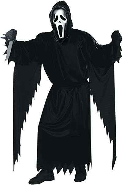 FunWorld Adult Scream Ghost face Costume, Black, One Size