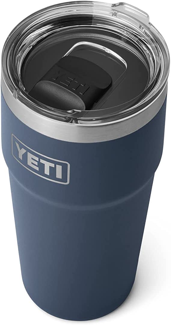 YETI Rambler 16 oz Stackable Pint, Vacuum Insulated, Stainless Steel with MagSlider Lid, Navy