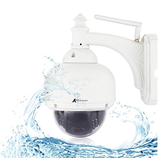 KNEWMART IP Camera Pan Tilt Outdoor Wifi 720P IP66 Waterproof Home Surveillance HD Dome Camera