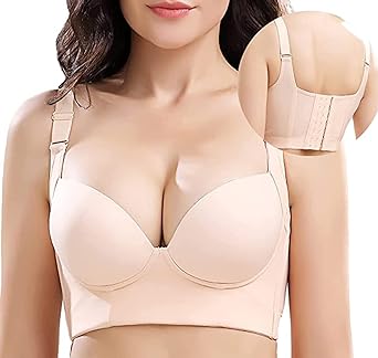 rosyclo Filifit Sculpting Uplift Bra, Chumbo Bra Women's Deep Cup Bra Fat Full Back Coverage Hide Back Push Up Sports Bra