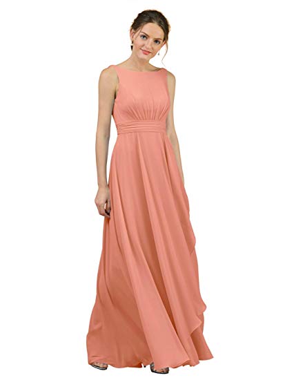 Alicepub A-Line Chiffon Bridesmaid Dress Long Party Evening Dresses Prom Gown Maxi