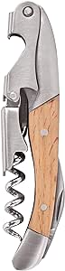 True Double Hinged Waiters Foil Cutter, Manual Bottle Opener, Key for Servers, Travel Corkscrew, Wine Tool, Set of 1, Timber Wood